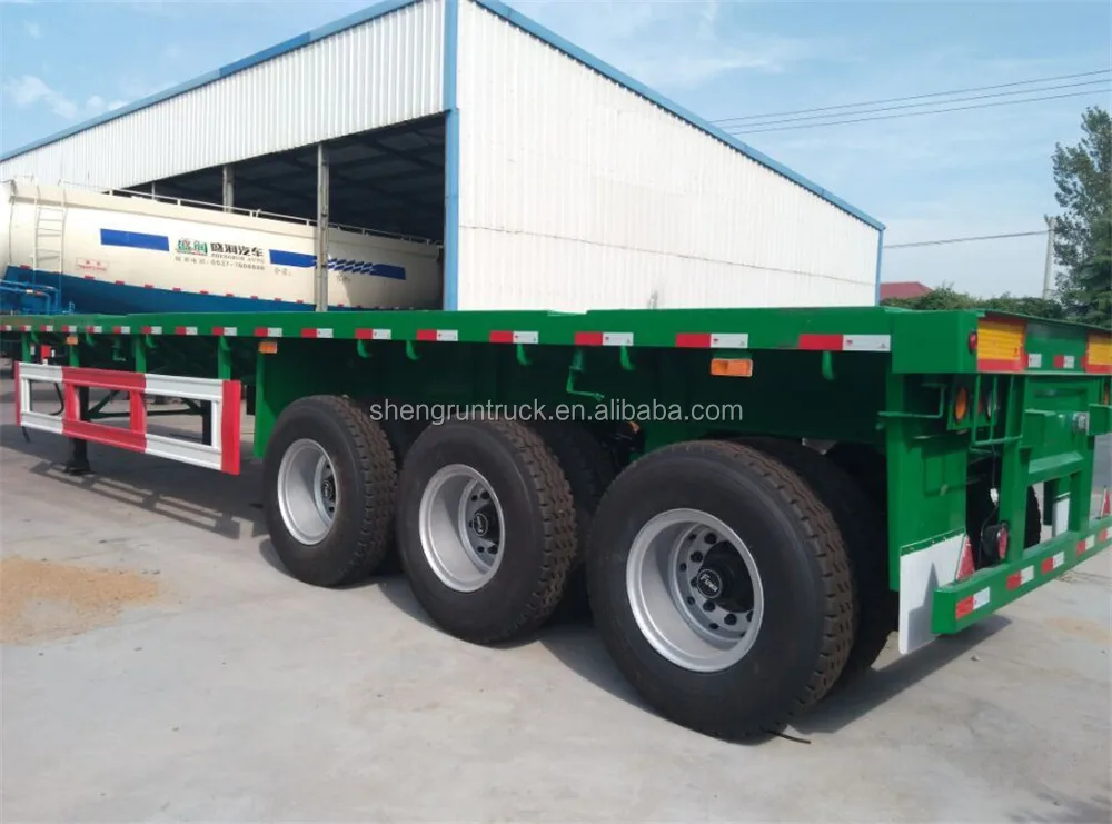 
3 axles flatbed trailer lowbed trailer semi box trailer manufacture 