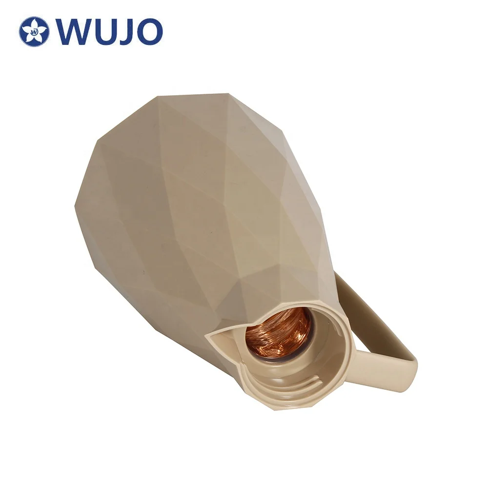 WUJO 2023 NEW Plastic Insulated Thermal Thermos Tea Vacuum Arabic Coffee Pot with pink glass refill
