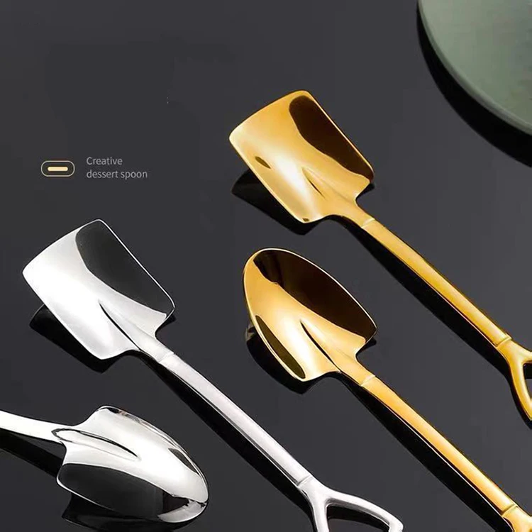 OEM custom wholesale silver cusp spoon Coffee dessert teaspoon Long handle gift teaspoon silver cusp spoon