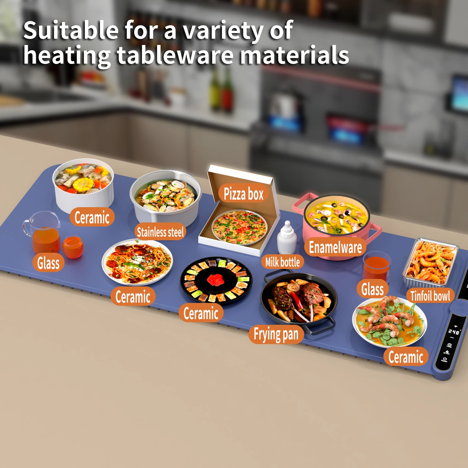 High-Tech Silicone Customized Electric Warmer Table-friendly Heating Mat 10 Dishes Food Warming Tray