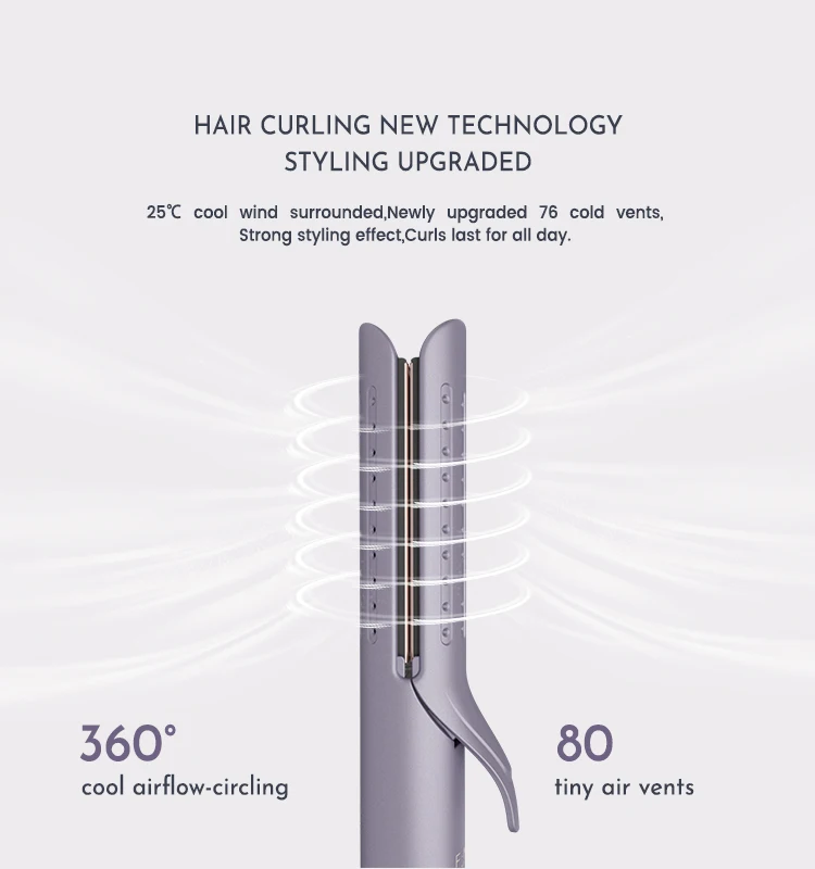 2-in-1 Cool Air Hair Styler Straightening and Curling Iron with Airflow Flat Iron Hair Straightener Professional Hair Curler