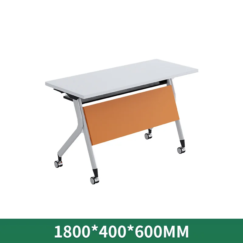 Factory Direct Sell Movable Office Folding Training Desk Folding Laptop Table With Wheels Metal Folding Training Flip Top Table