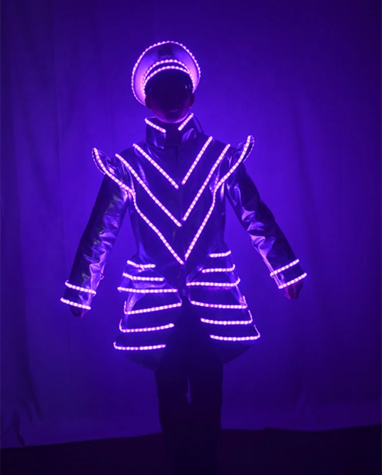 Full Color LED Performance Outfits Luminous costumes  Tron dance LED Light Costume
