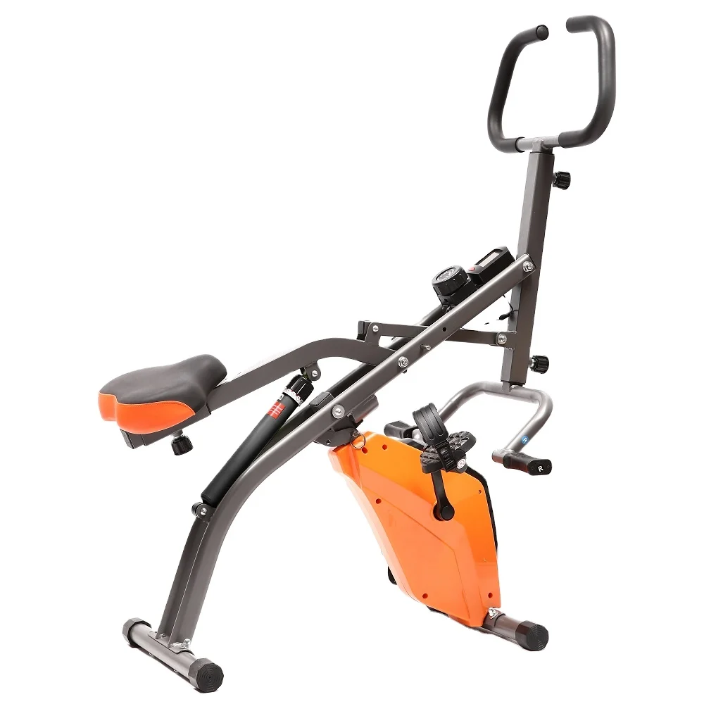 ZW SPORT Newest Indoor Folding 2 IN 1 Exercise Bike total body crunch Horse Riding Machine