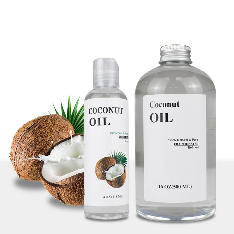 OEM/ODM aceite esencial 500ml organic carrier oils fractionated coconut oil bulk moisturizing massage oil for skincare