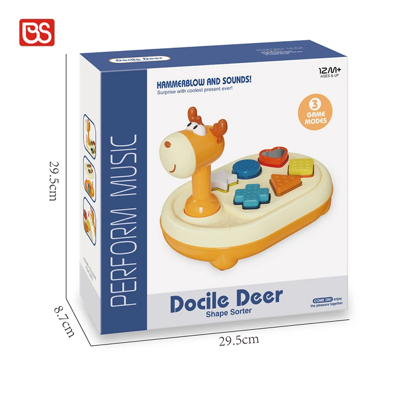 BS Cartoon Giraffe Music Toy Baby Geometrical Shape Piano Toys Shape Recognition Game High Quality Toys