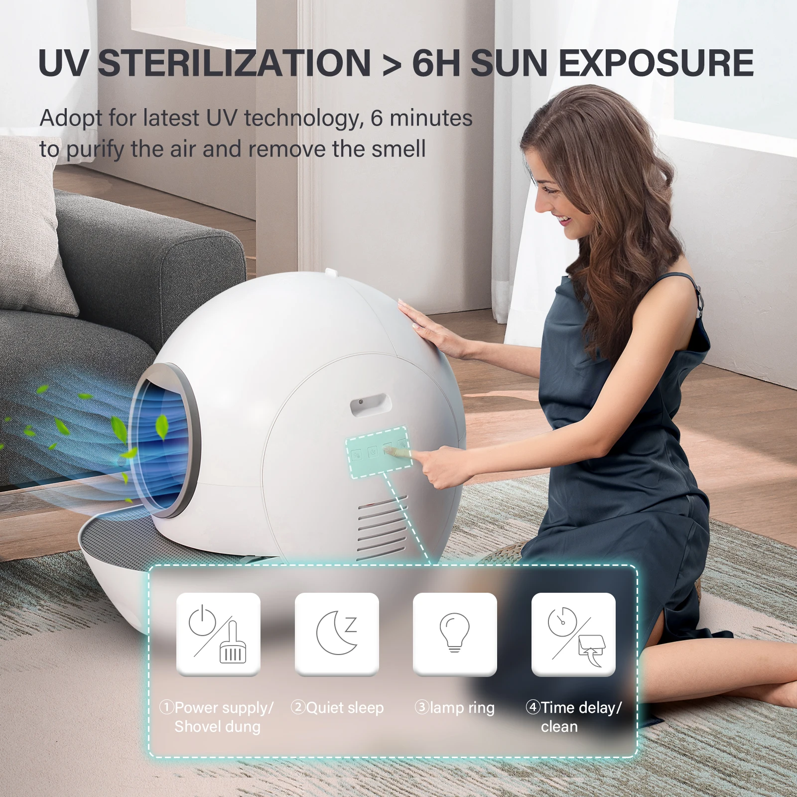 Smart Automatic Cat Litter Box & accessories Automated Litter Box Self-Cleaning With App Cat Litter Box