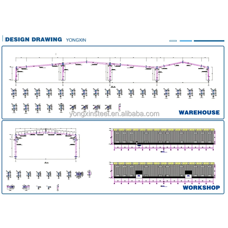 Prefabricated Metal Warehouse Professional Manufactured Design Drawing Steel Structure Building for Quick Assembly