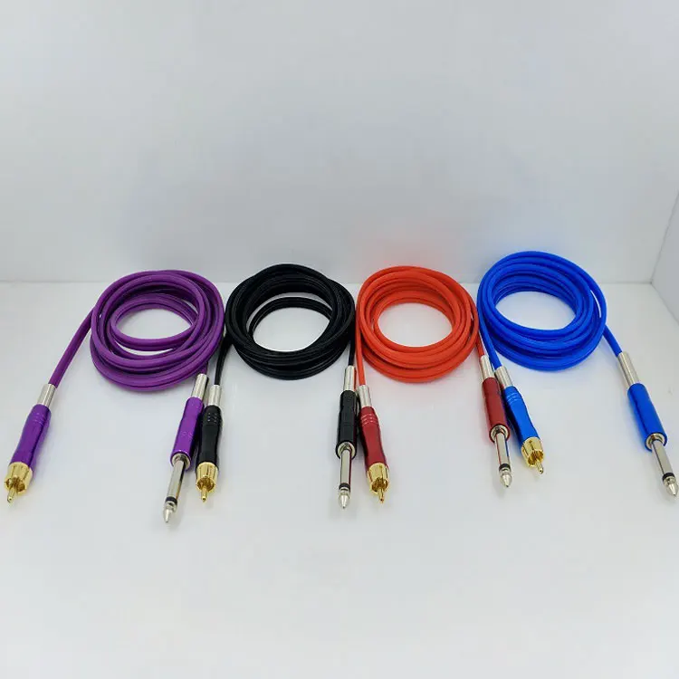 Kissure 1.8m  RCA jack tattoo machine interface cable Clip Cord Switch Hook Line For Conversion kit Power Supply