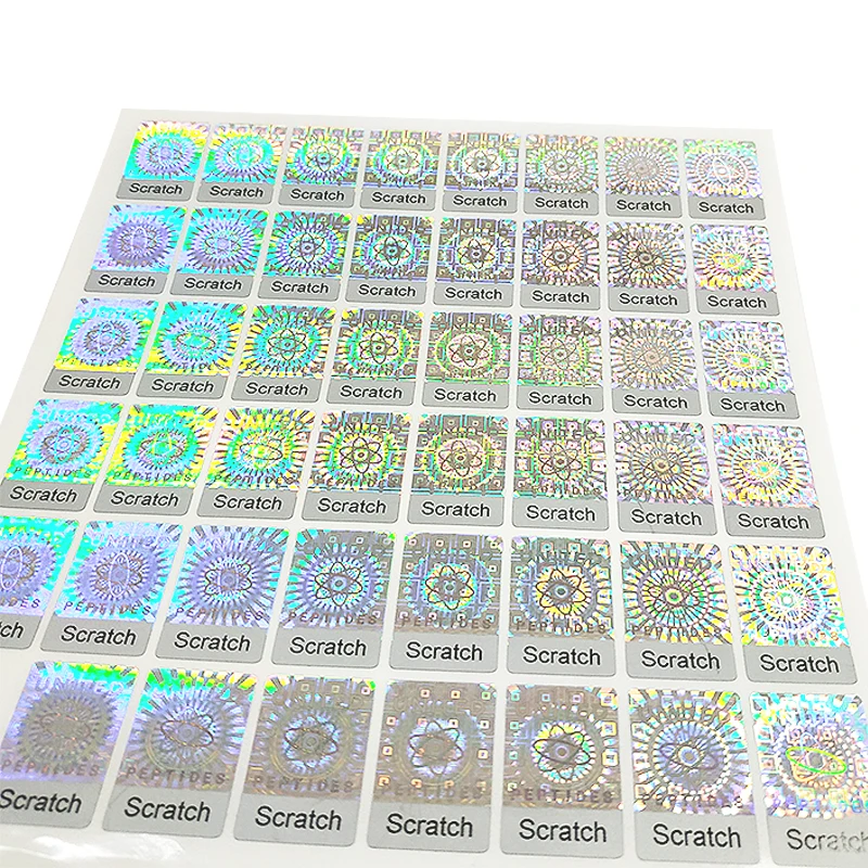 Custom Printable Logo Security QR Code Scratch-off Holographic Seal Tamper Proof Label Sticker