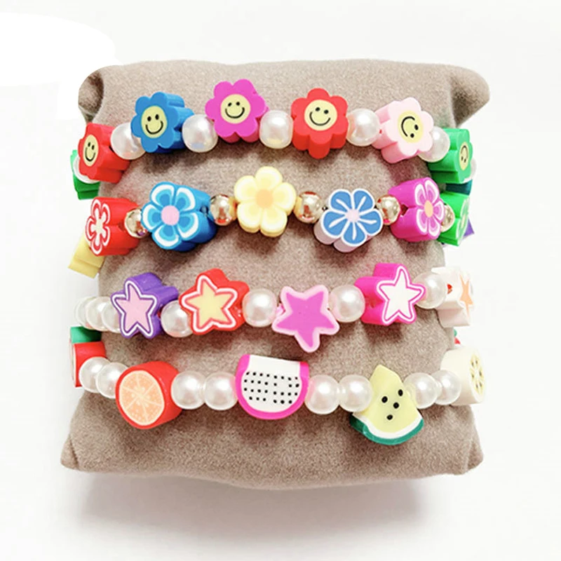 Thicker wholesale Heart Spacer Smiley Beads for Jewelry Making 10mm Polymer Clay Beads