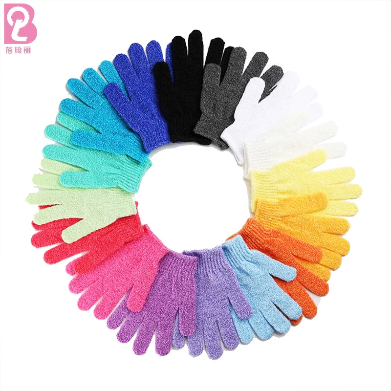 Beiqili Bath Exfoliating Gloves Scrub Scrubbing Gloves for Shower, Spa, Massage Scrub Exfoliating Mitts for Body and Foot