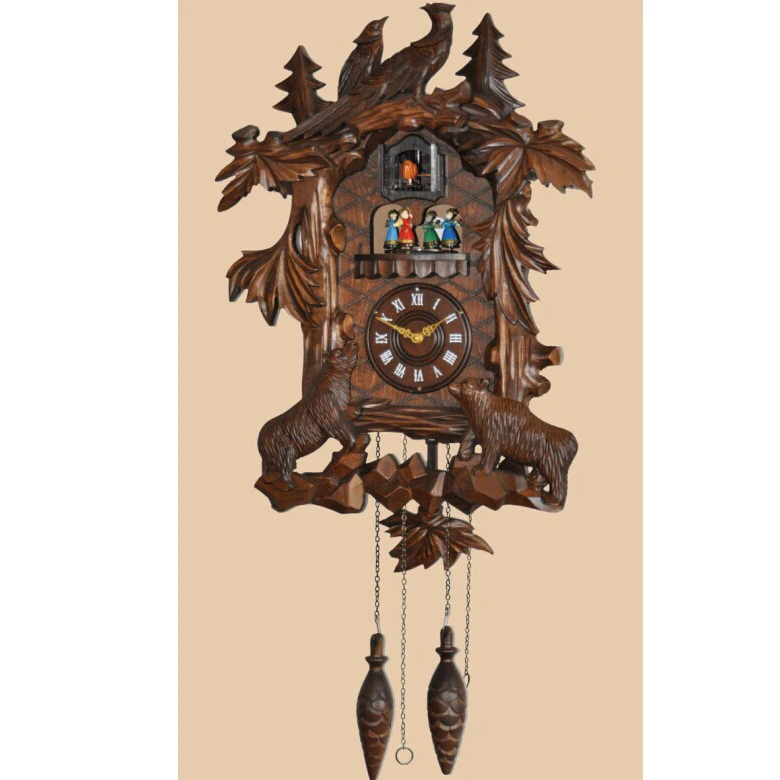 antique design large size wooden cuckoo wall clock