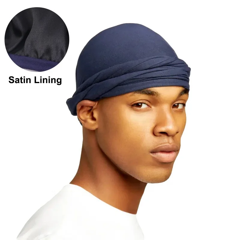 Zifeng OEM Hair Wrap Turban Elastic Twists Braid Satin Lined Modal Cotton Muslim Hat