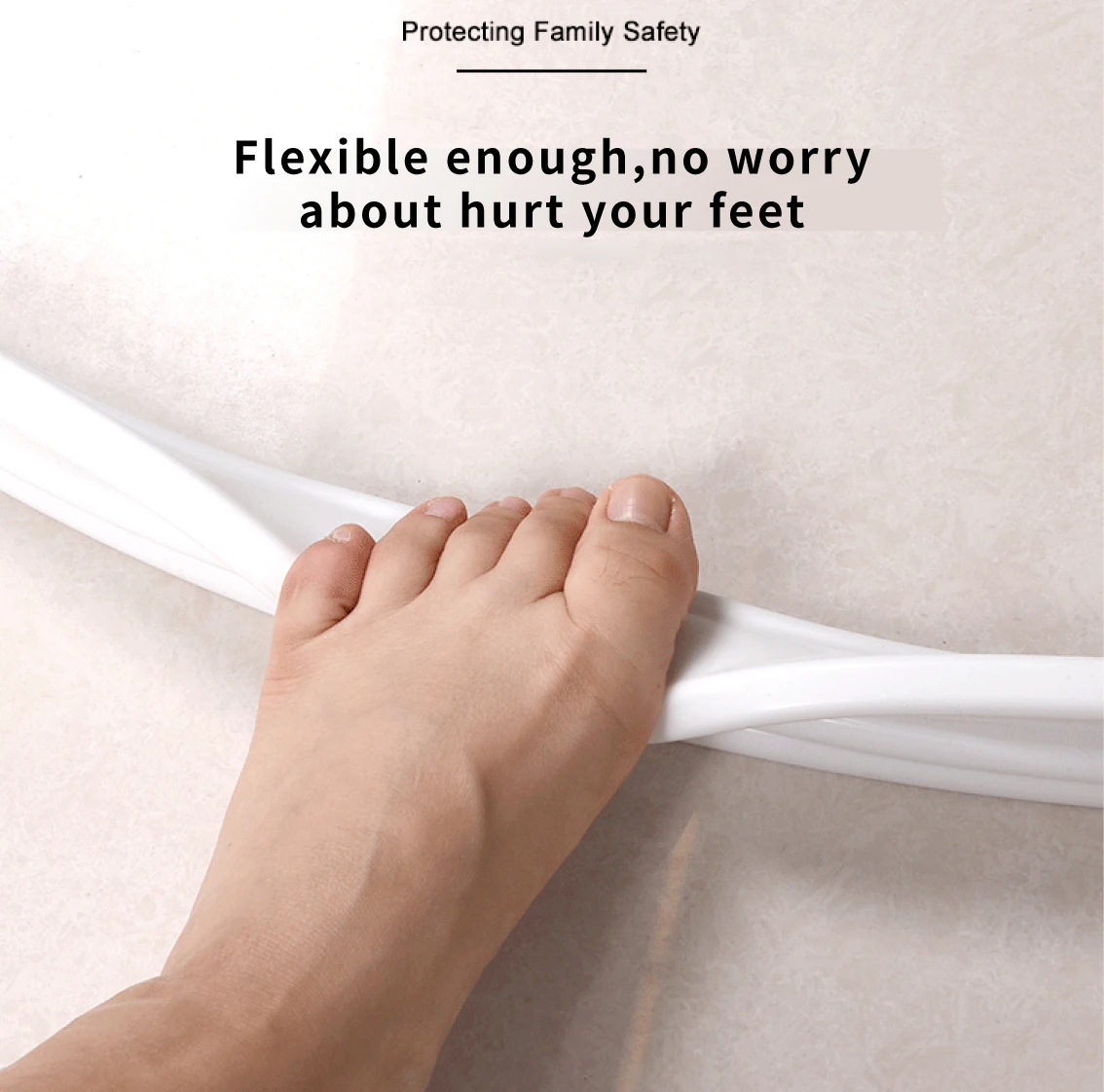 Silicone Bathroom Water Stopper Strip for Countertop Shower Bathroom Frameless Shower Threshold Door Bottom Seal Strip