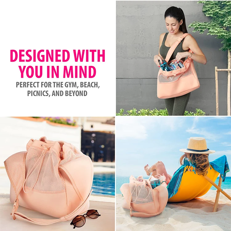 QQgift custom new Crossbody swimming beach Bag Workout Bags for Women Lightweight Women Gym pool swim mesh beach shoulder bags