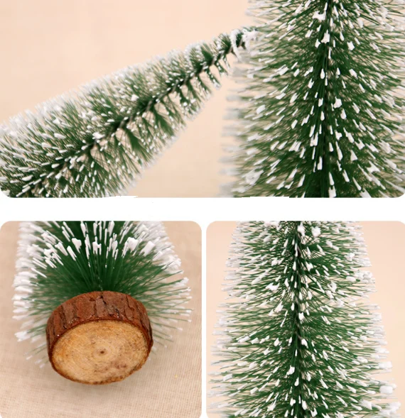 1pcs 10cm to 40cm Mini Christmas Tree Green Small Pine Tree Sisal Placed in the Desktop New Year Xmas Party Ornaments Navidad