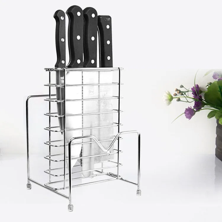 Kitchen environment-friendly multifunctional knife rest cutting board comprehensive storage rack