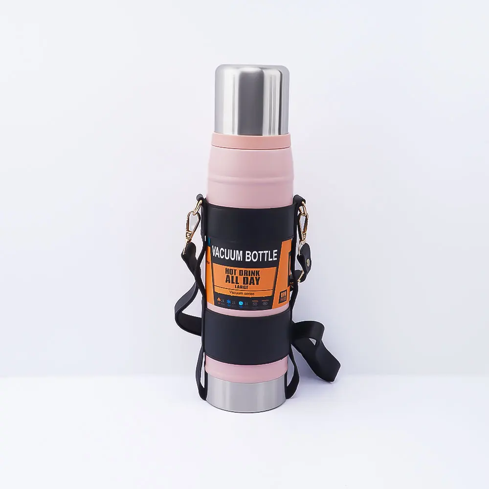 Manufacturer 1L Leak-Proof Vacuum Thermos Flask Double Wall Stainless Steel Insulated Camping Straight  Water  Bottle Wholesale