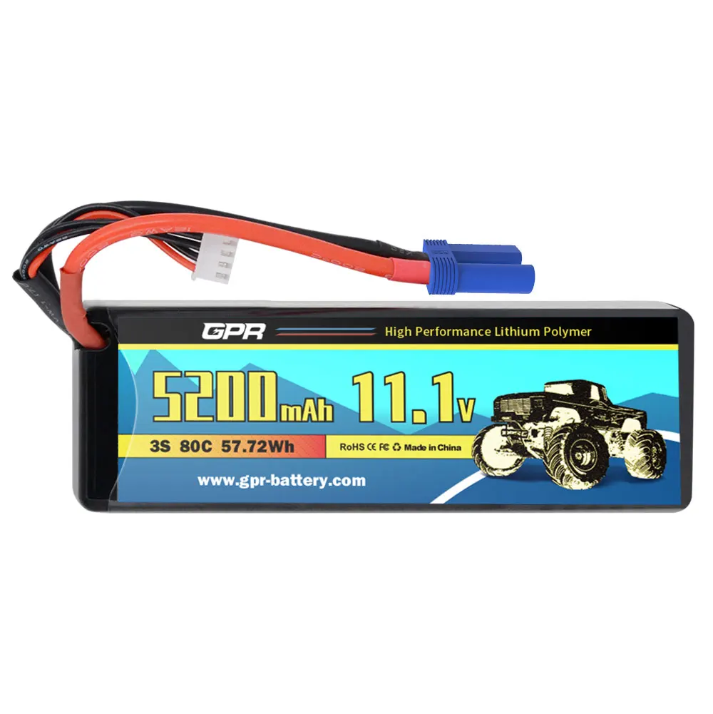 Wholesale 5200 mAh 3S High Discharge Rate 80C 11.1V Lipo Battery With EC5 Plug Connector For RC Drone Helicopter Car