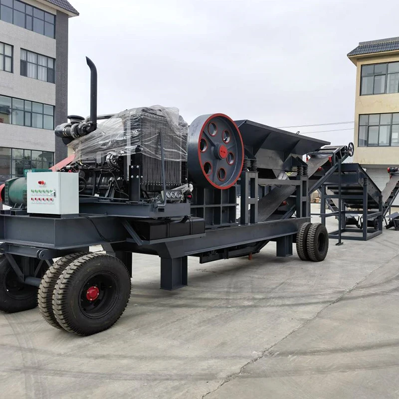 Мелкая дробилка для мелкого гравия Золотая Руда речная 250x400 мобильная дизельная щековая с конвейером