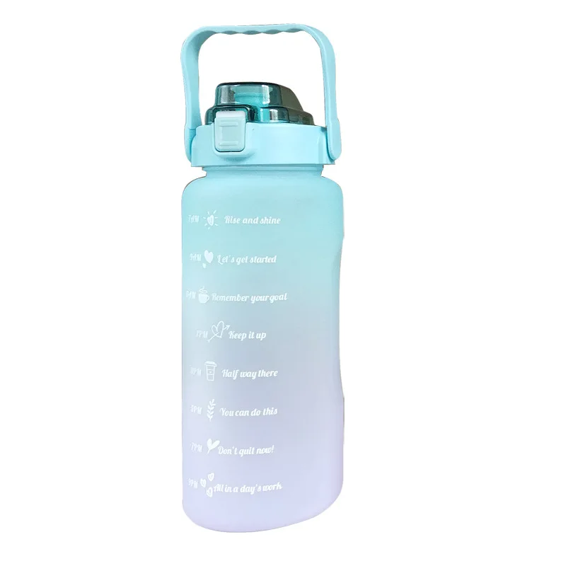 2 liter water bottle with time marker Large for sport