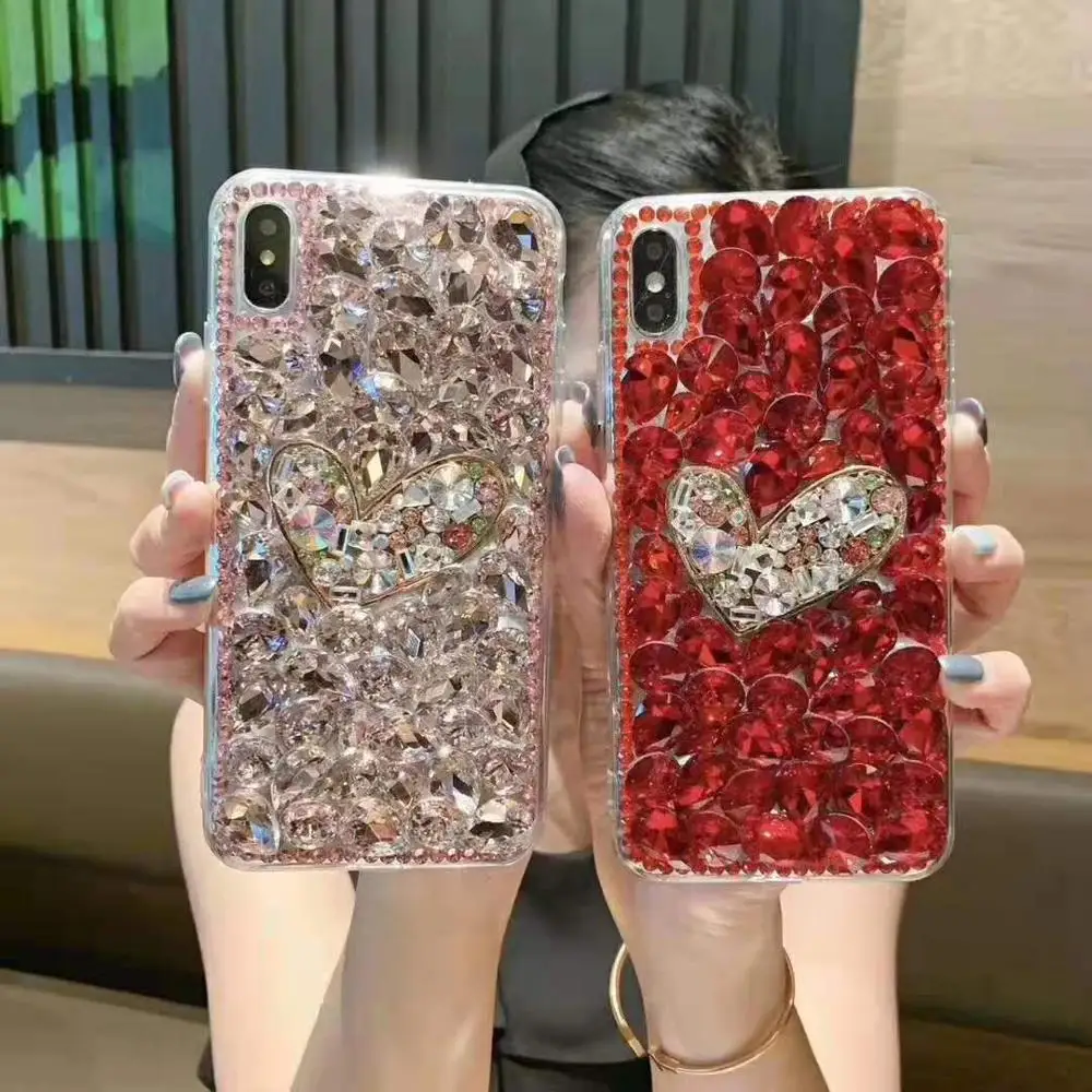 A096 DIY Glitter Diamond Sparkling bling-bling fancy jewellery Flower Girl Phone case for Iphone Samsung  Xiaomi Drop shipping