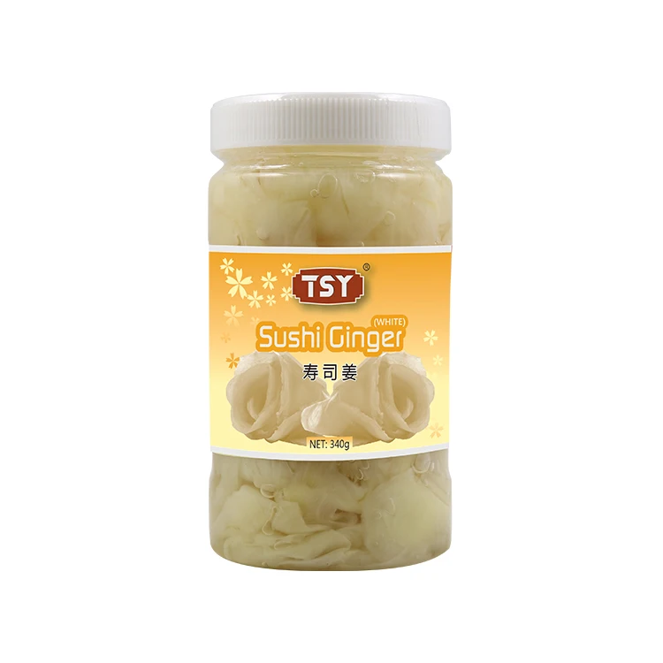 TSY Food Wholesale Halal Japanese Nature Sliced Sweet Fresh Pickled Sushi Ginger White
