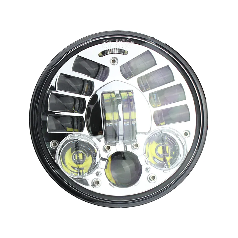 WUKMA Серебряный Круглый 5 3/4 дюймовый адаптивный светодиодный налобный фонарь для мотоцикла Фара для Harley bike Sportster Dyna Iron 883