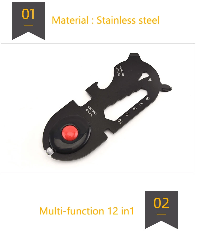 
High quality credit card coin knife circle straw carbon survival multi tool 