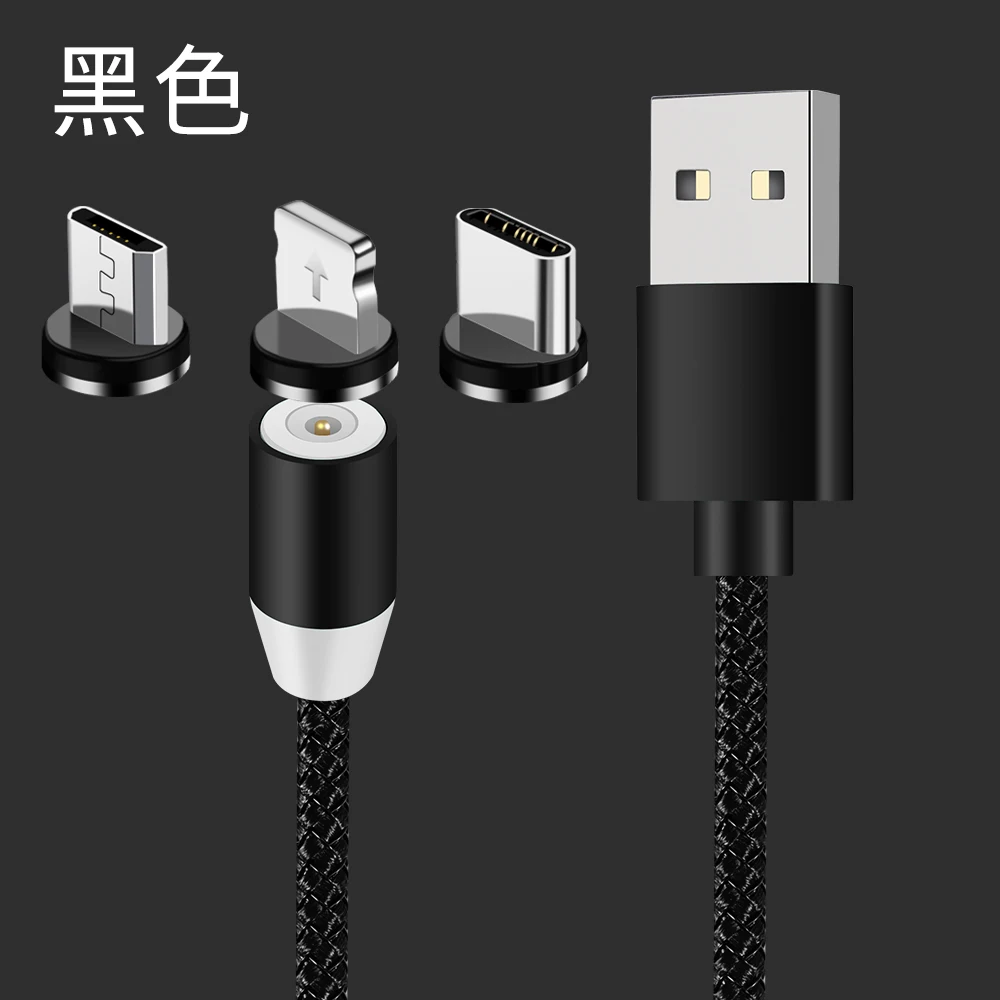 3 в 1 светодиодный магнитный зарядный USB-кабель для iPhone Type C Micro