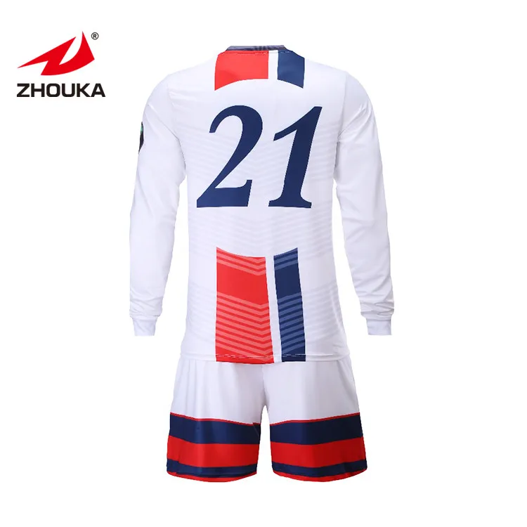 American Club Football Jersey Cheap White Long Sleeve Soccer Uniforms