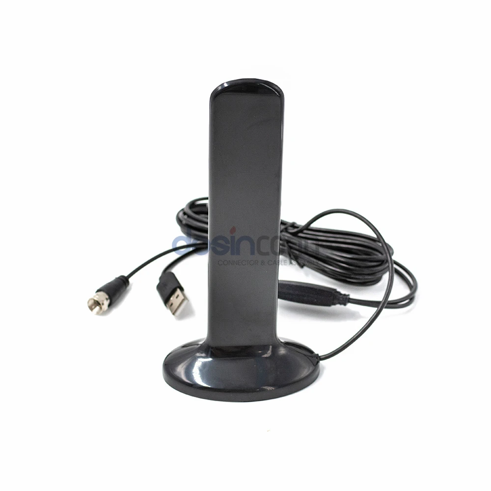 170-230MHz / 470-862MHz Magnetic Base TV Antenna with F Male IEC Male Connector