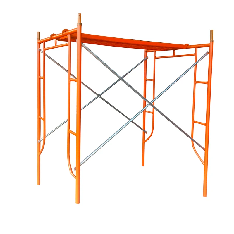 Cross braced  scaffold  ladder type fastener steel pipe scaffold tubular frame scaffolding