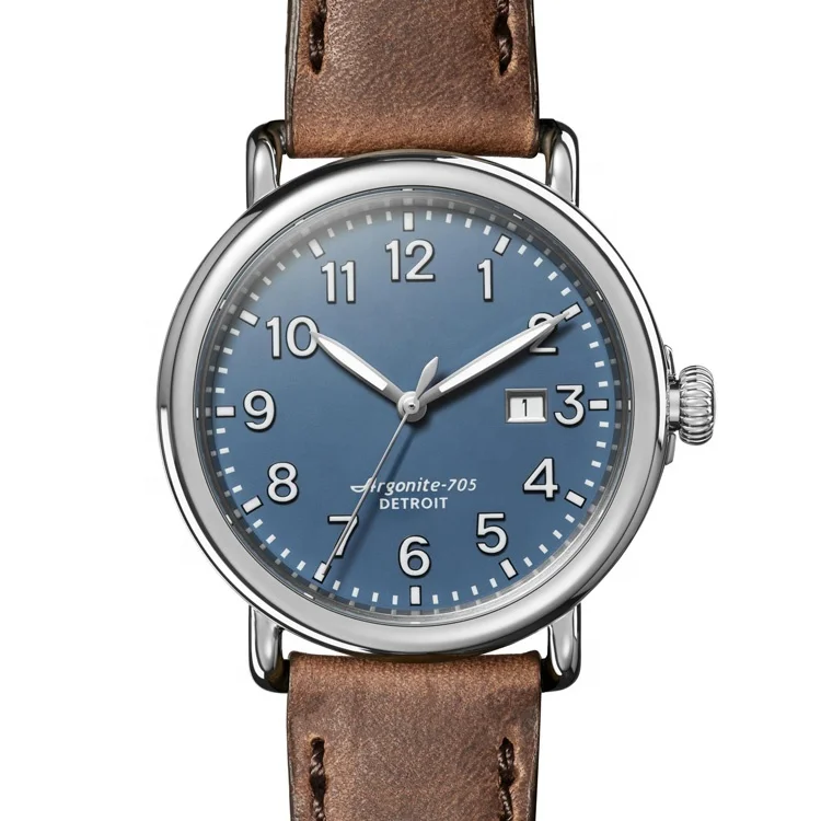 
Men Brand Wrist Modern Syan Dial With Arabic Numeral Marker Soft Brown Leather Strap With Spring Bar Fashion Quartz Watches 