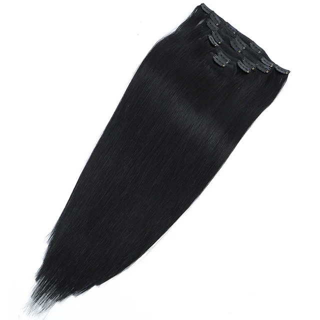 XCCOCO 100% Russian Human Remy Clip On Hair Extensions Wholesale Natural Seamless Indian Clip In Hair Extension