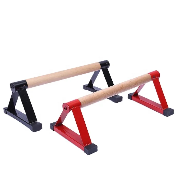 Exercise Home Gym Equipment Wooden Parallettes Bar Push Up Stand Bars Beech Wooden