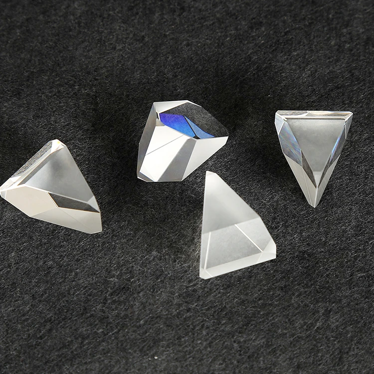 cheap prices hot sale K9 crystal glass UV fused silica customized coating triangular prism optical lens