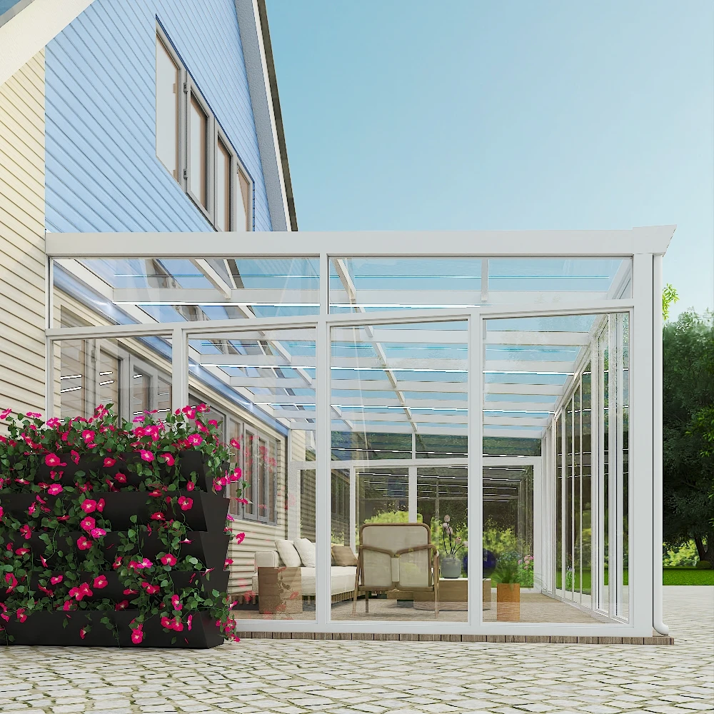 Wall partition glass sun room Leisure and enjoyment glasshouse Modular Prefabricated Glass House Sunroom Container Home