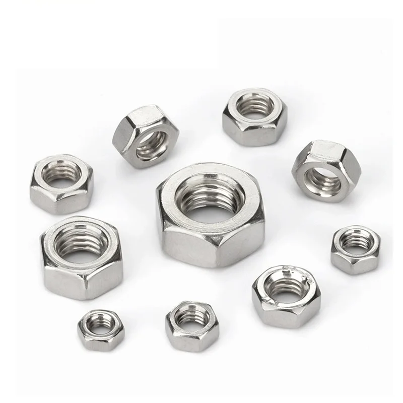 Factory Direct Sales 304 Stainless Steel Hex Nut SUS304 316  Hexagon Nut