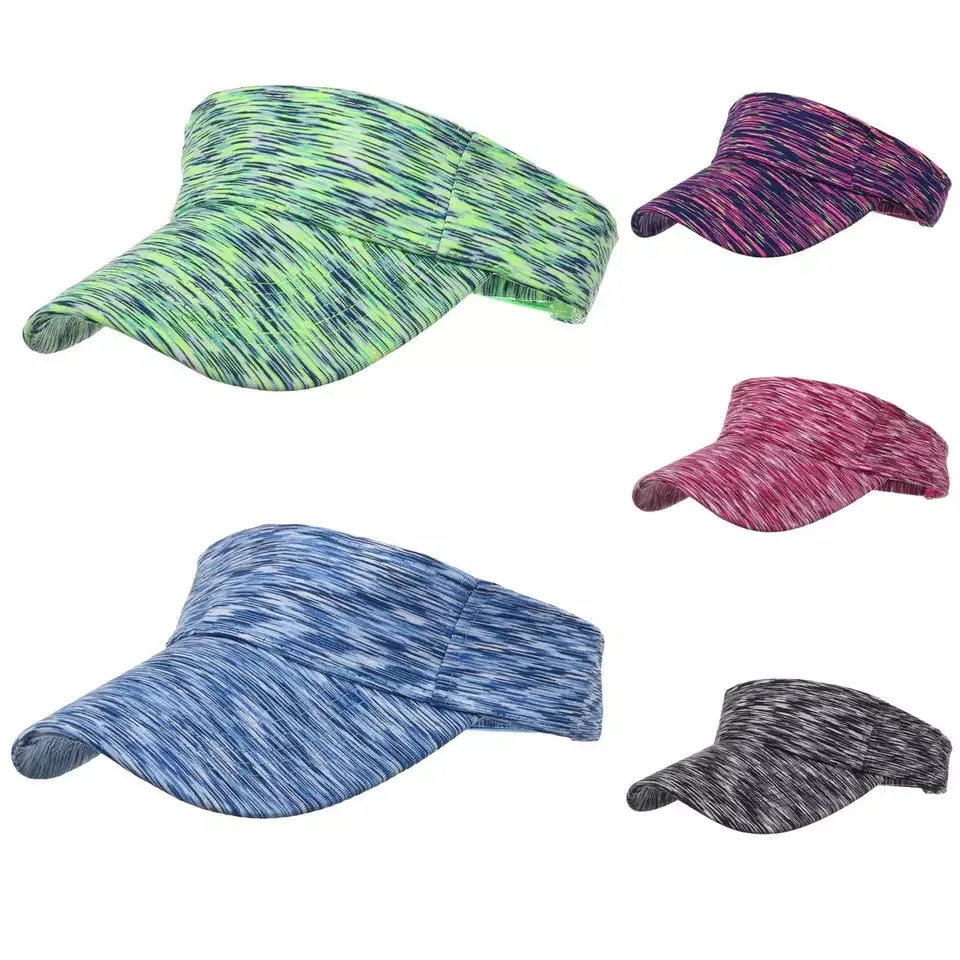 INS Gradient Print Empty Top Summer Fashion Visors Cap Sport Sun Visor with Elastic for Running Sports