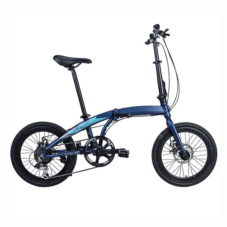 Solid Color Bike High Quality Unisex Double Disc Brake Moutain Bike Aluminum Alloy Foldable Bicycle 20 Inch
