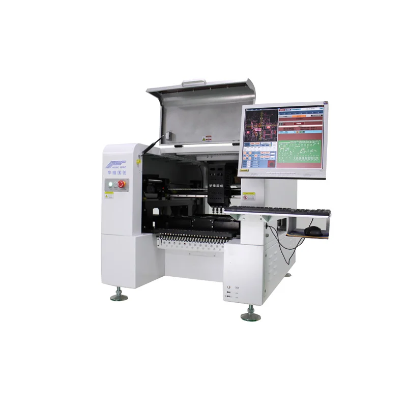 Electronic Products The Best Pick And Place Machine HW-T4SG-50F With 50 feeders+RAIL+6 Cameras+4 Heads PCB Size 340*190mm