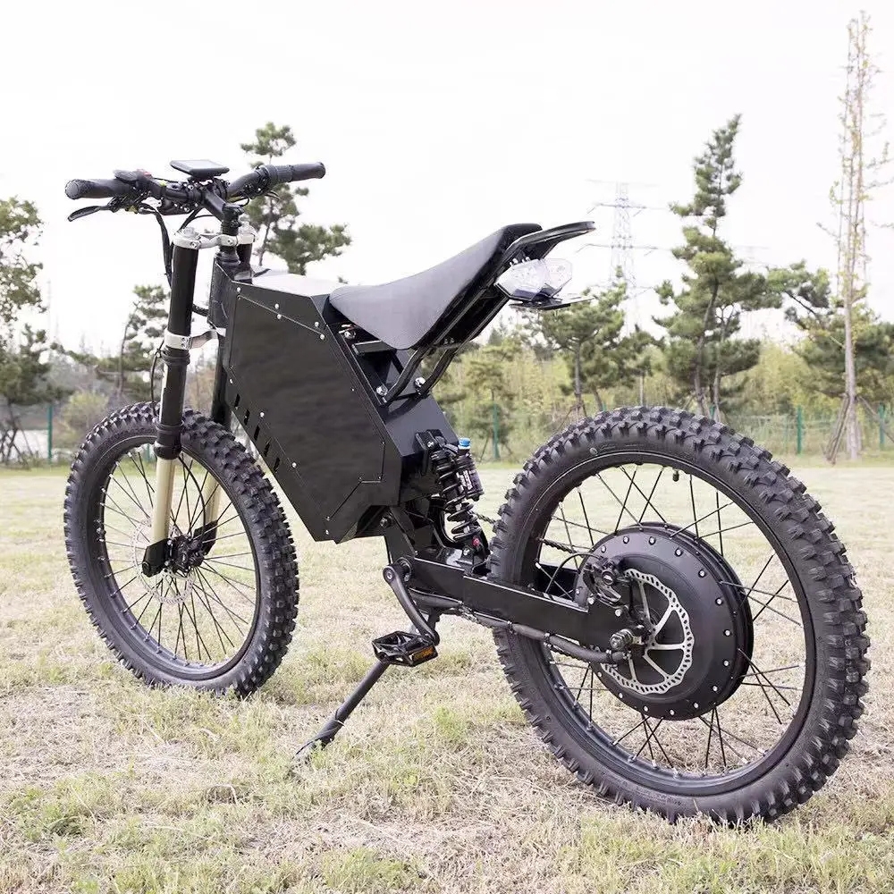 GPS Off Road Electric Mountain Bike 8000W 12000w 72v steal th bomber Fat Tire Electric Bicycle with KKE DNM fork