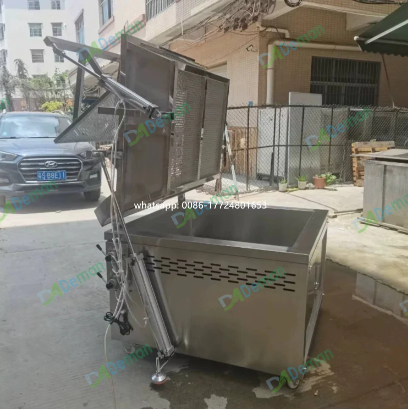 auto-discharge Tempura deep fryer okra mushroom frying oven cod fish chips frying machine