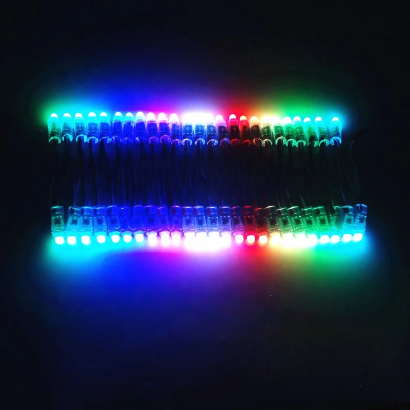 Smart RGB Pixel LED bullet nodes 100 leds Xconnect Waterproof pigtail Black 18awg WS2811 12V light string addressable full color