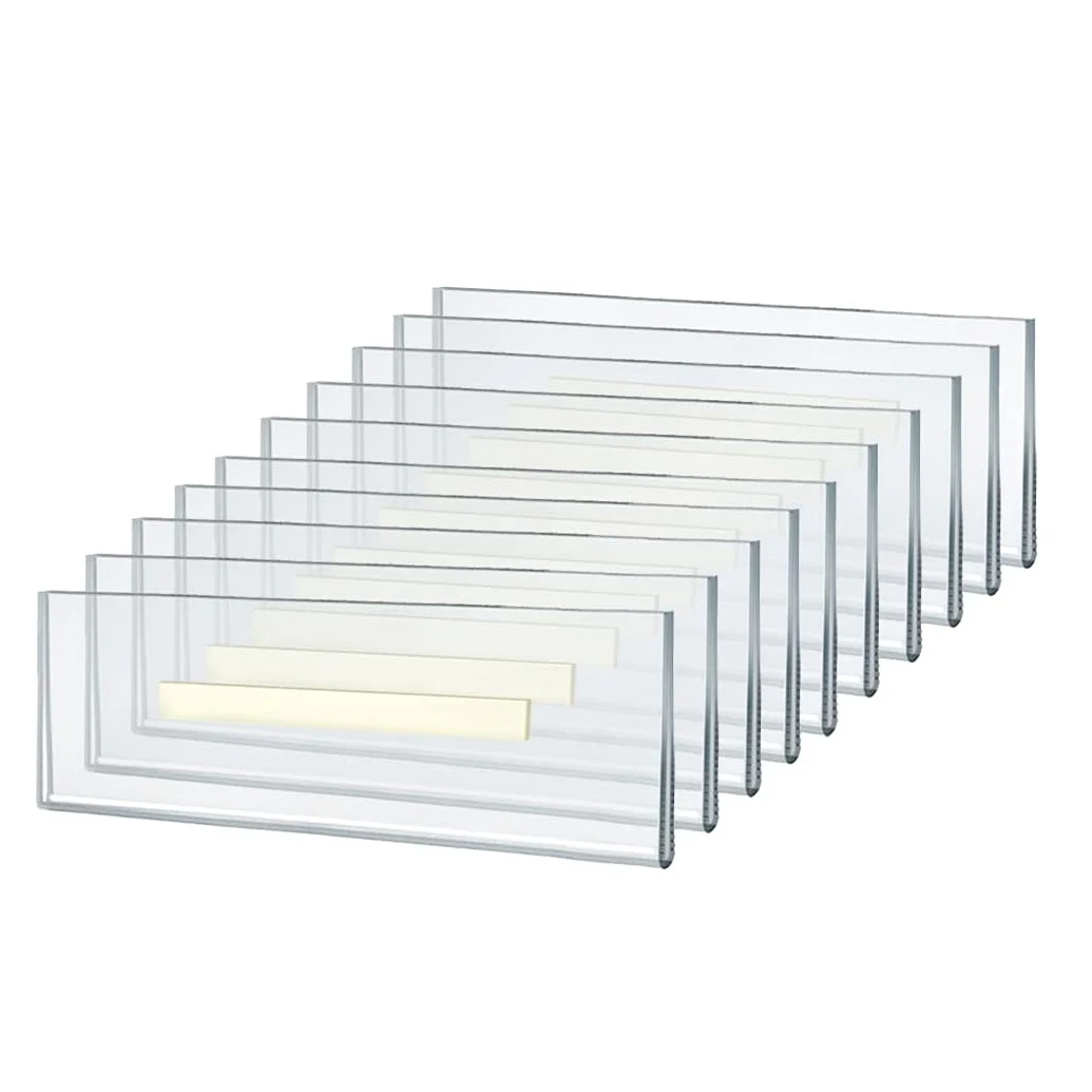 8x2 Inch Adhesive Tape Clear Acrylic Wall Sign Holder Frame - Landscape or Horizontal