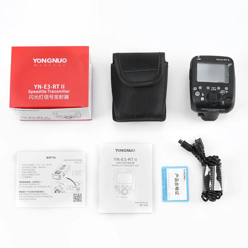 Светодиодная лампа для видеосъемки YONGNUO YN-E3-RT II накамерной вспышки Speedlite триггер трансмиттер совместимый