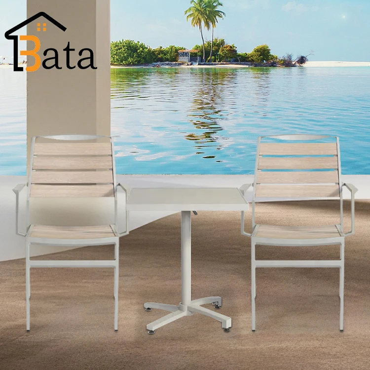 Outdoor Chairs Dining Chair Wicker Aluminum French Style Leisure Patio Furniture