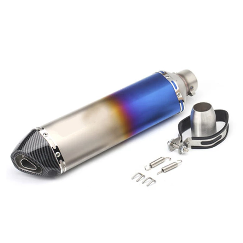 370 470 Carbon Fiber Motorcycle AK Exhaust Muffler Pipe 250cc 350cc 600cc Escape Moto Tube For Nmax Tmax530 Msx125 GSR600